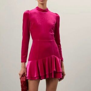 Yumi Kim Pink Ruffled Tiered Cocktail Dress